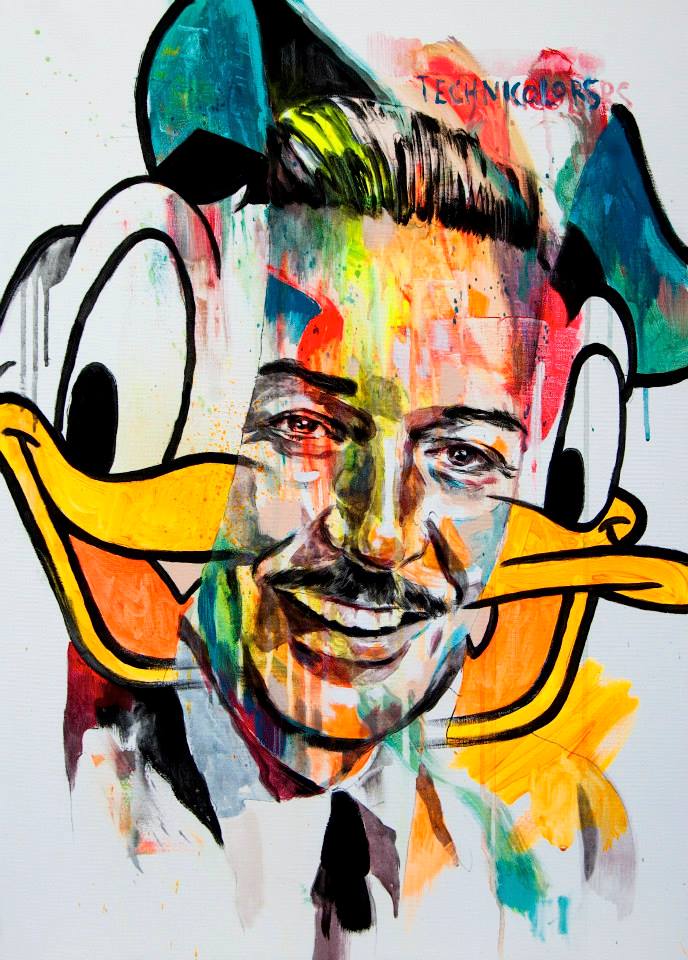 WALT DISNEY II 50X70 ACRYLIC ON CANVAS PRIVATE COLLECTION